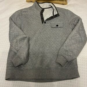 Gray Quilted Pullover Sweater
